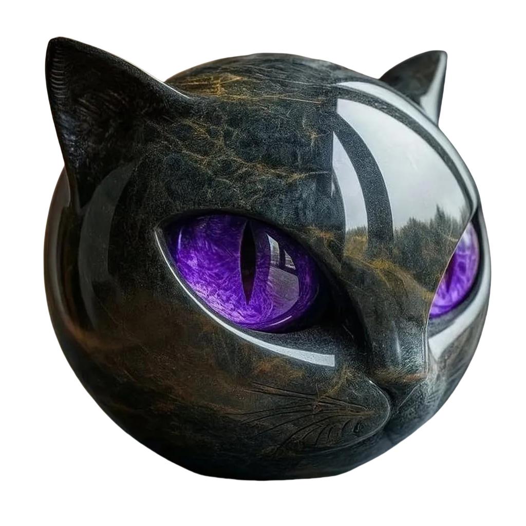 Halloween Svart Katt Skulptur Svart Katt Staty Konstverk Svart Katt Figurin Elegant Heminredning Gåvor till Kattälskare Kvinnor Män