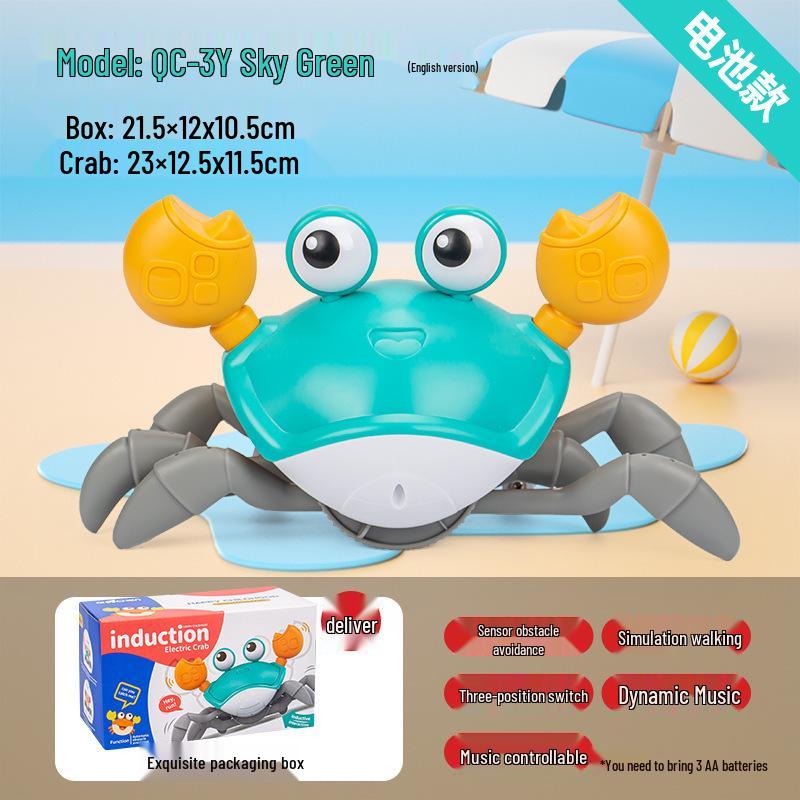 Cross-Border Children's Electric Crawling Crab Toy with Obstacle Avoidance
