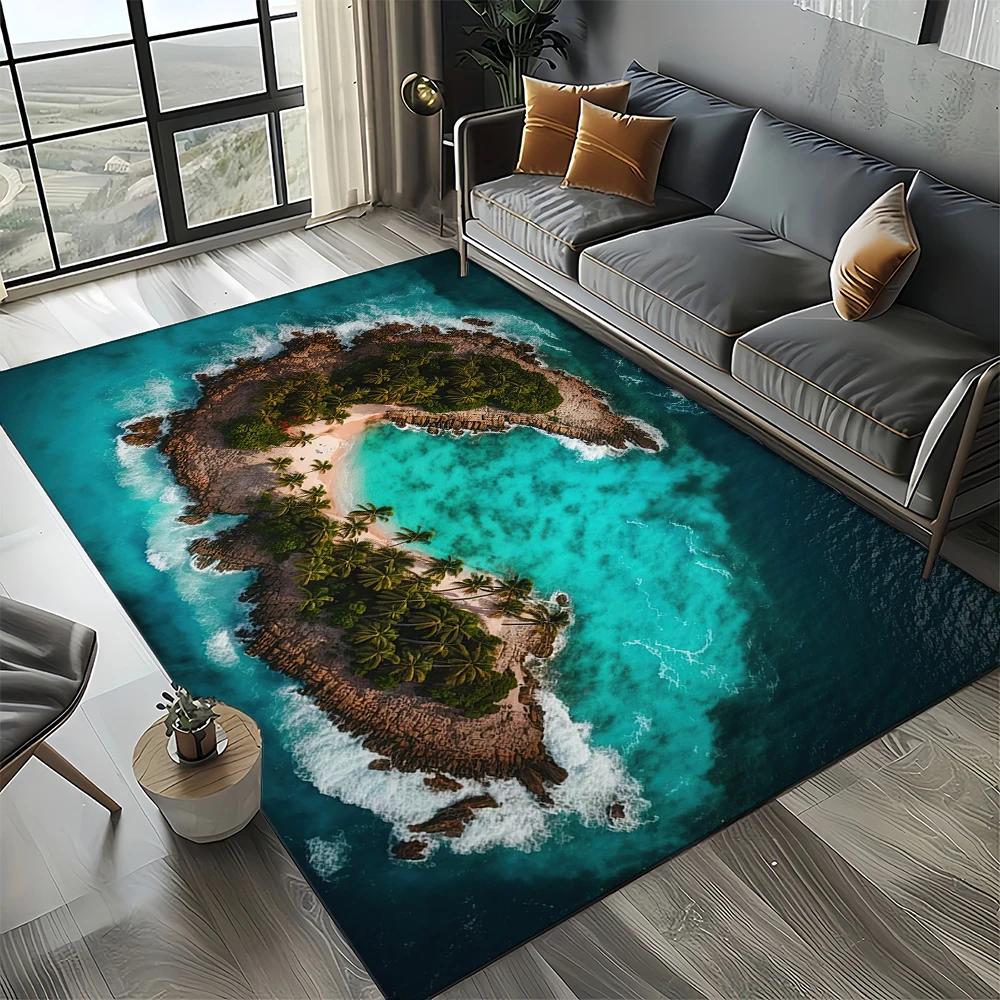 27 Style New Sea Water Beach Reef Nature Scenery Carpet Rug for Living Room Bedroom Home Sofa Decoration,Kids Non-slip Floor Mat