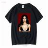 Megan Fox T Shirt Long or Short Sleeves Vintage Washed Casual Graphic Top For Everyday Wear Versatile Stylish Streetwear Homme