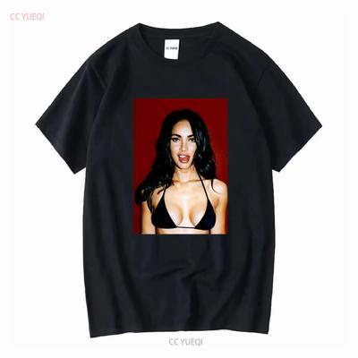 Megan Fox T Shirt Long or Short Sleeves Vintage Washed Casual Graphic Top For Everyday Wear Versatile Stylish Streetwear Homme