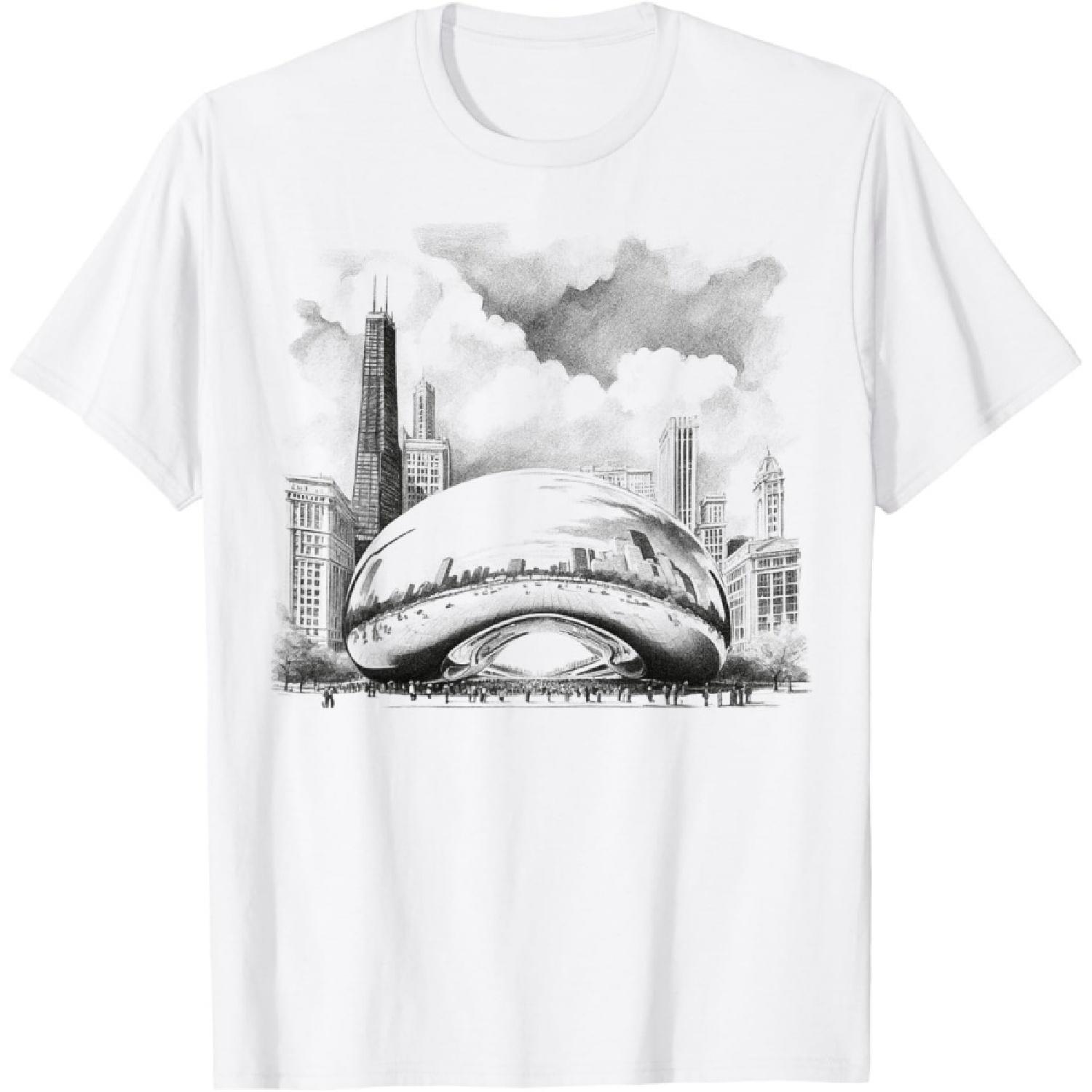 Chicago Cloud Gate Sketch T-Shirt S