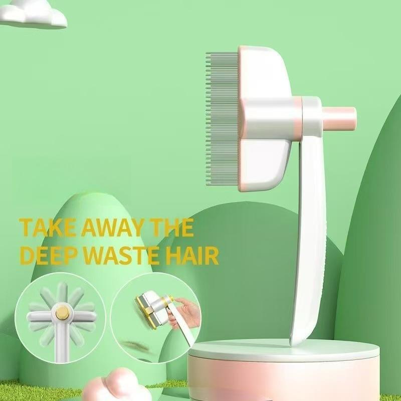 Self Cleaning Pet Brush for Cats Dogs Deshedding Tool Dematting Comb for Long Hair Removes Loose Fur