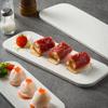 Plato Rectangular de Cerámica para Sushi Plato Plato Creativo con Patrón de Piedra Plato Largo Plato de Pájaro Quemado Plato Premium para Pastel Postre