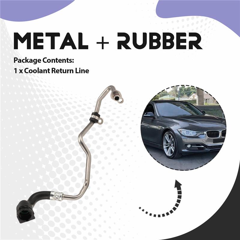 1 PC Turbocharger Coolant Return Line New Metal + Rubber For BMW F20 F30 G30 X3 X4 125I 330I 11537643226
