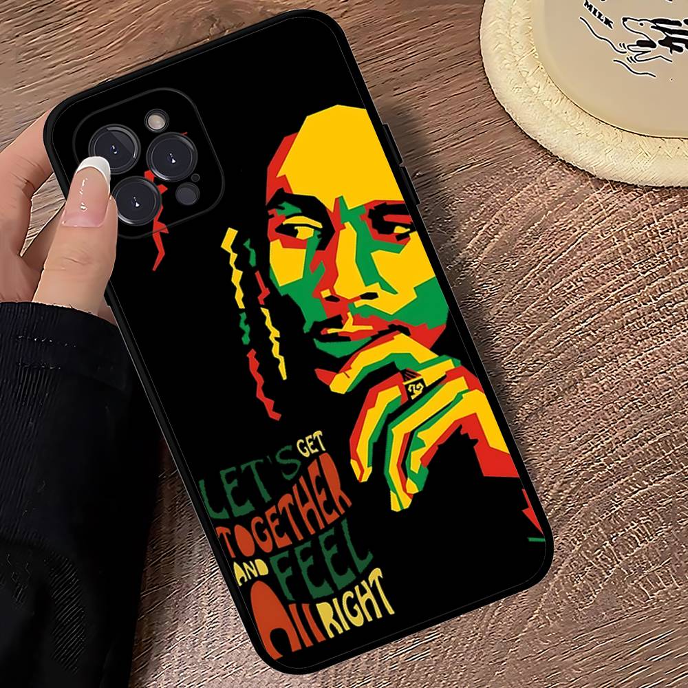 Bob Marley Rasta Löwe Handyhülle Für IPhone 16 15 14 13 12 11 17 Pro Max Einfachheit Rückseite TPU Weiche Hülle