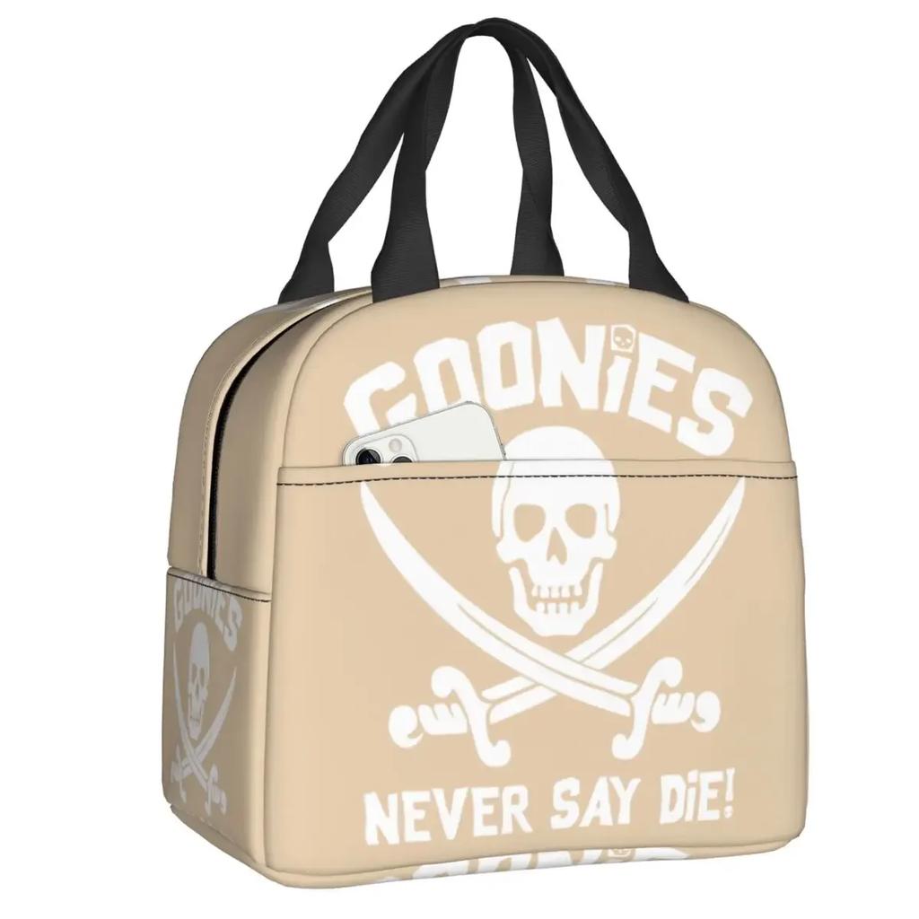 The Goonies Lunch Bag Women Cooler Thermal Insulated Jolly Roger Pirates Skull Lunch Box for Kids School Children Food Bags