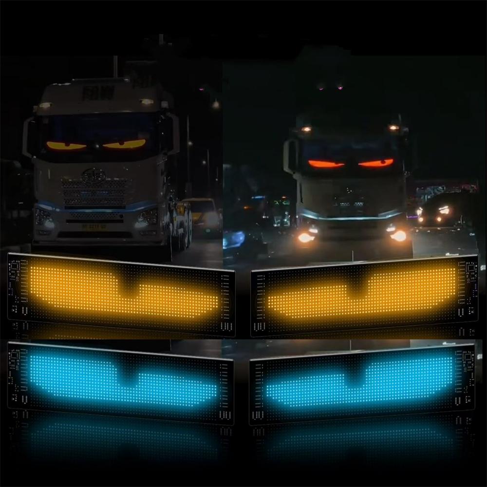 2PCS LED Eye For Car Window Screen Wireless Adhesive LED Light Blazexel Devil Eyes Light Flex LED Display Dynamic Eyes for car