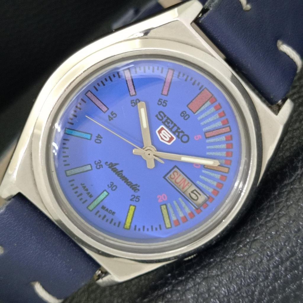

SEIKO 5 AUTOMATIC VINTAGE JAPAN 7S26A MENS BLUE COLOR DIAL WATCH a701294-5 R206a-a701294