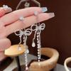 Koreanische Socialite Leichter Luxus Quastenohrringe – Herbst/Winter Silber Stecker für Damen