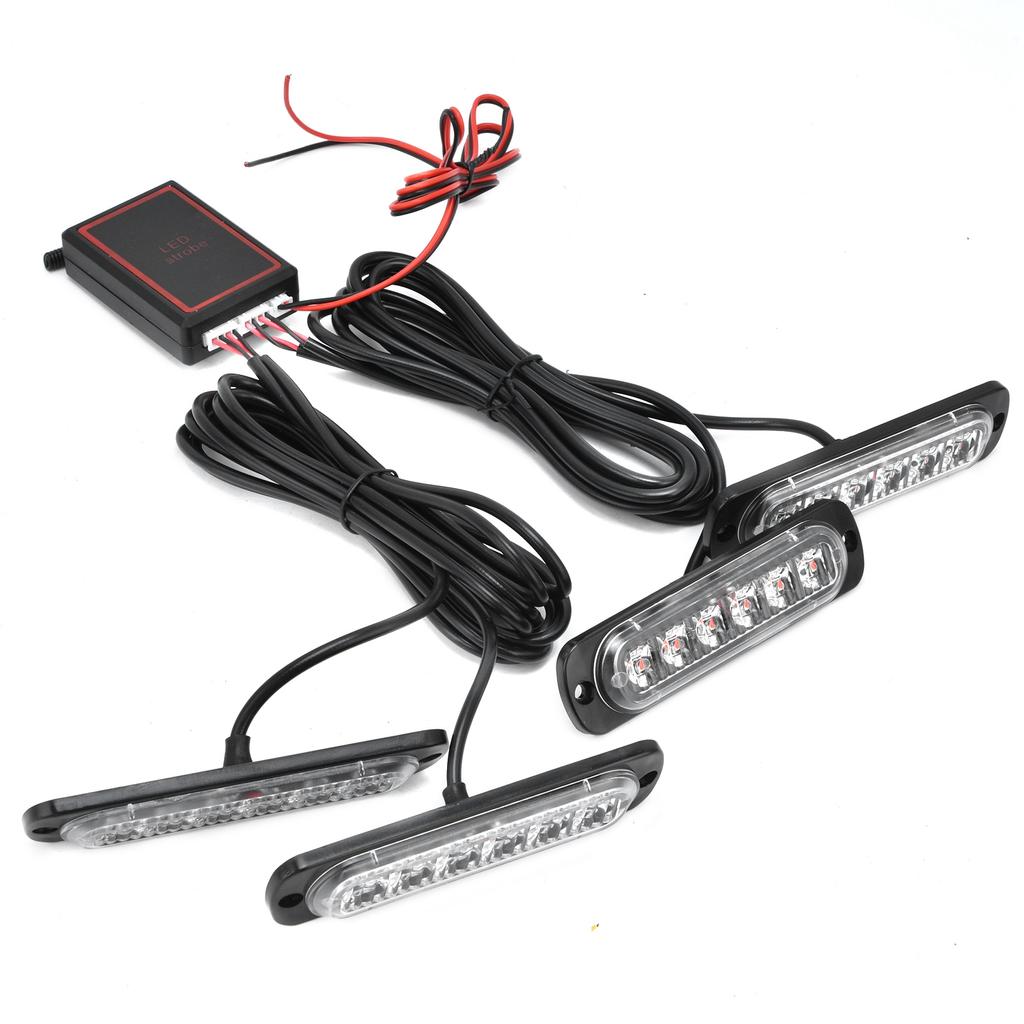 Car 4x6LED Sync Red Blue Strobe Flash Light LED Emergency Warning Lamp 12V with Remote Control