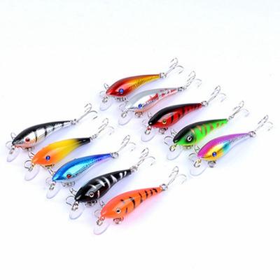 Multicolor Striped Bass Crankbaits Winter Fishing Minnow Baits Fish Hooks Minnow Lures