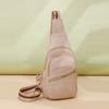 Fashion Trend Women's Chest Bag PU Soft Leather Texture Cross Bag Chest Bag Outdoor Sports Card Compartment Phone Bag