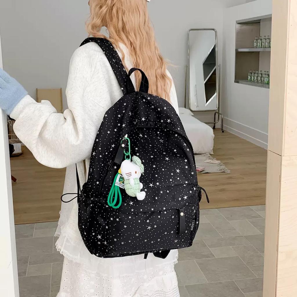 Schoolbag Korean version ins cute star backpack bag female niche design small fresh student schoolbag sweet casual backpack