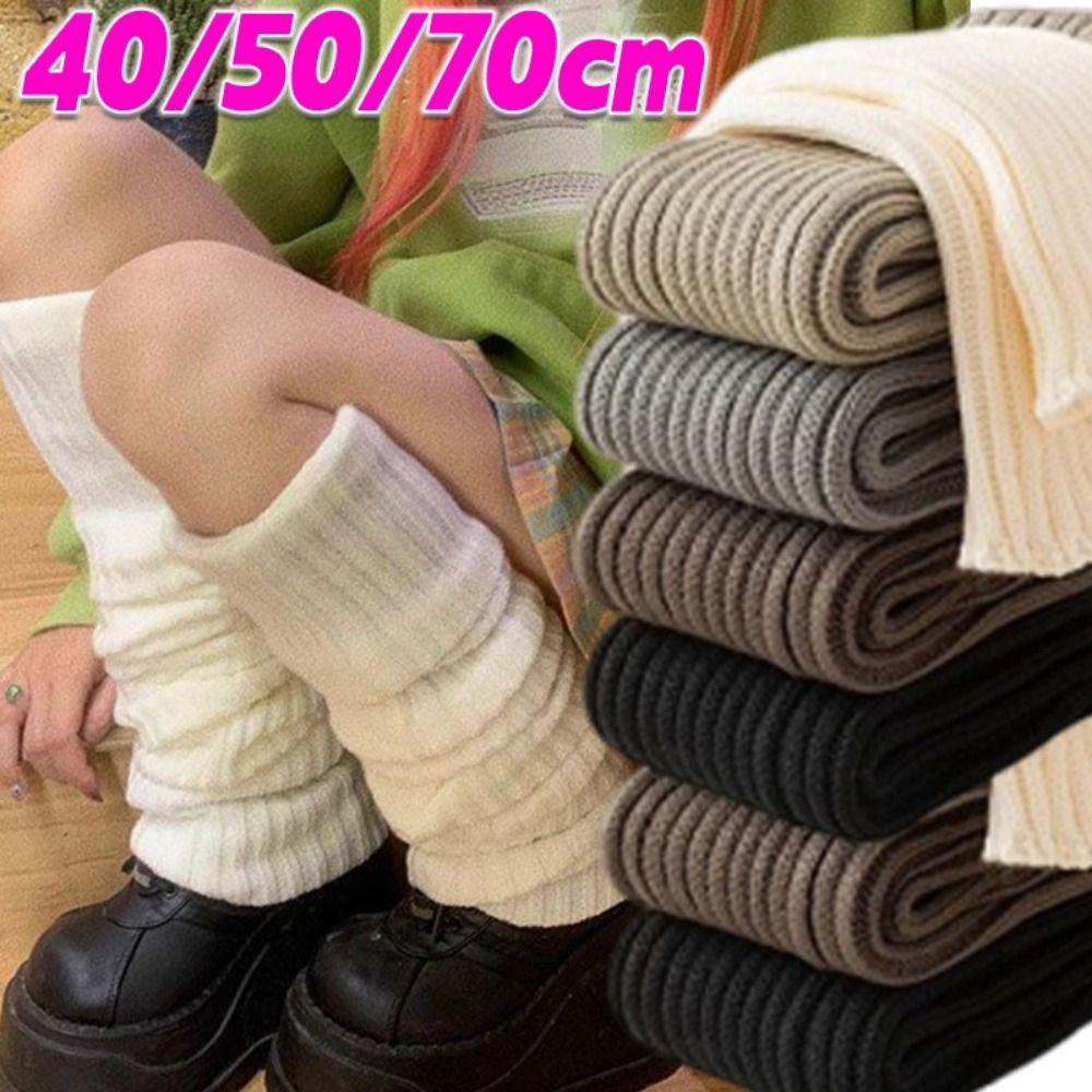 40/5070cm Length Knitted Leg Warmers Knitted Wool Leg Warmers Vintage Crochet Socks Autumn Winter
