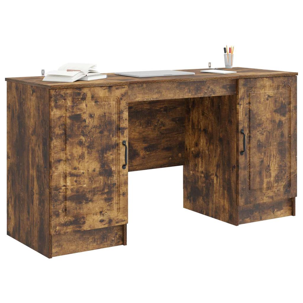 Smoked Oak Desk 142.5 x 50 x 75 cm Wood Based Panel