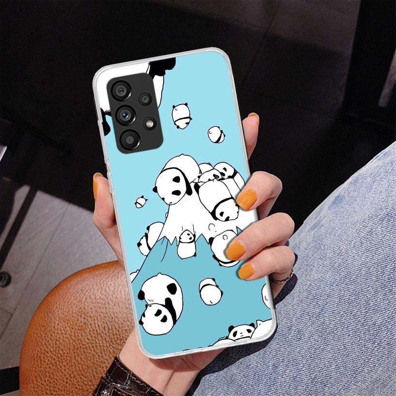 Cartoon Cute Panda Bear Phnoe Case for Samsung Galaxy A17 A37 A57 A16 A26 A36 A56 A15 A14 A13 A55 A54 A53 A35 A34 A33 A25 A24 A2