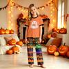 Family Matching Halloween Print Pajama Set Short Sleeve Top and Pants for Mom Kids