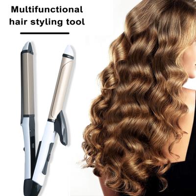 Flat Iron Hair Straightener with Ceramic Coated Plate Fast Heating 2-In-1 Multifunctional Frizz Free Hair Styling Hair Curler Professional Hair
