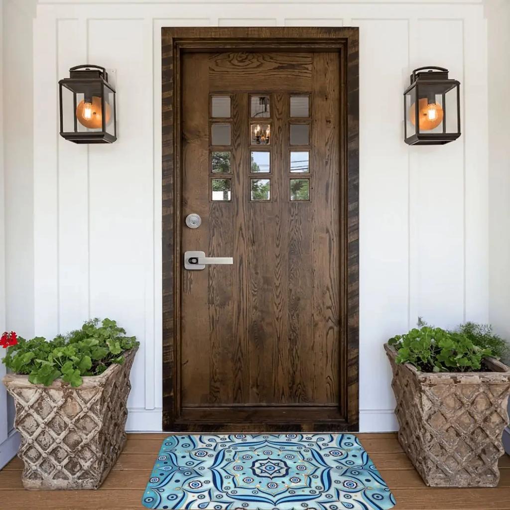 Mandala Evil Eye Non-slip Rug Doormat Bath Mat Amulet Ornament Floor Carpet Entrance Door Decor