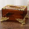 Luxury Acrylic Tissue Boxes Storage Napkin Holder Paper Case Organizer Ornament Craft Desktop Tissue Holder Kitchen Tissue Box