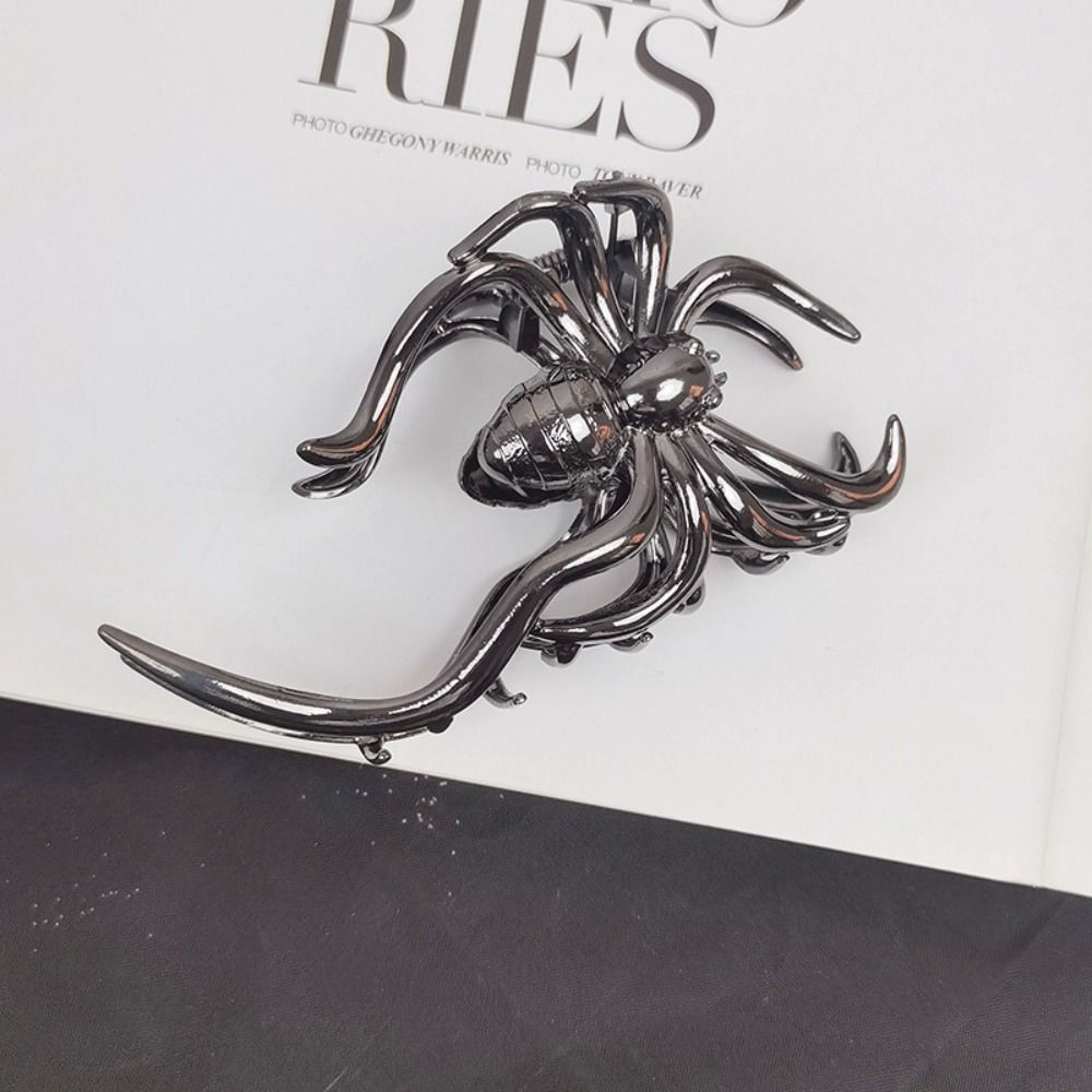 Geometric Spider Hair Claw Hollow Metal Hair Claw Punk Large Shark Clip  Girl