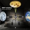 USB Starry Sky Projector Night Light Moon Earth Ceiling Lamp Remote Control 360 Degree Rotating Ambiance Light for Home Bedroom