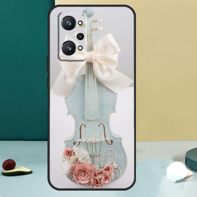 Cool Music Violin For Realme 11 10 12 13 14 Pro Plus GT 7 6 5 Pro GT 6T C67 C61 C53 C51 C21Y C25S C75 C55 Case