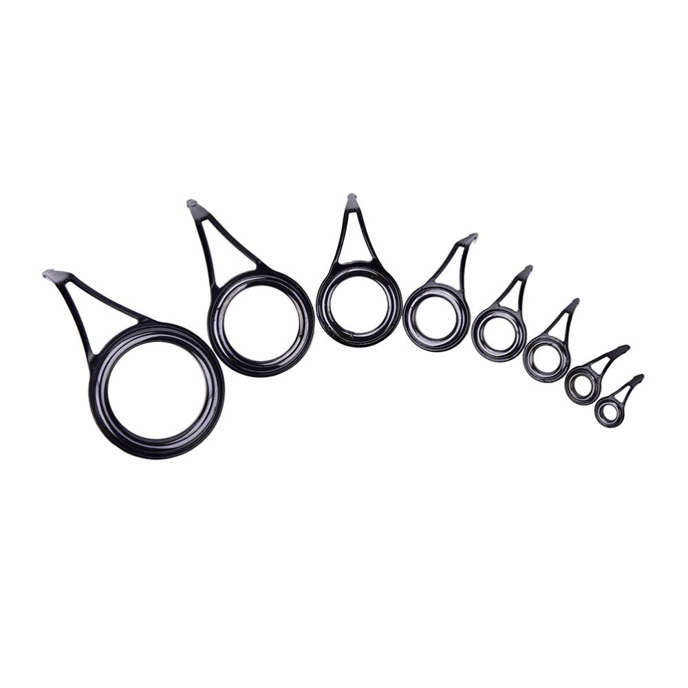 8 PCS 8 Szies Fishing Rod Guide Guides Tip Set Repair Kit DIY Eye Rings Different Size Stainless Steel Frames Free shipping New