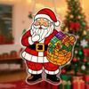 Yousheng Acrylic Suncatcher Christmas Ornaments Stained Glass Effect 2D Flat Train/Christmas Tree/Santa Claus Window Hanging Decoration for Holiday