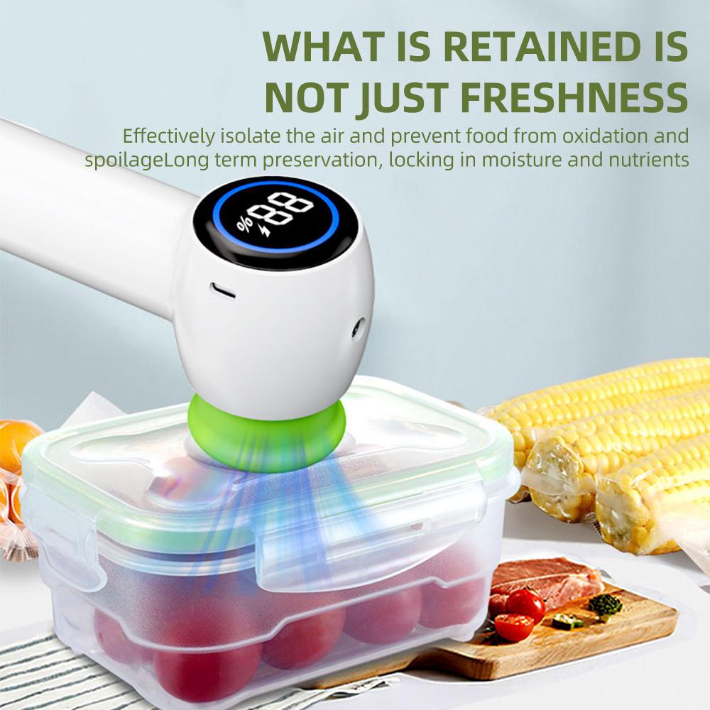Electric Vacuum Sealer Kit with Sealing Bags 60KPa Strong Suction Kitchen Gadgets Cordless Vacuum Sealing Machine