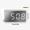 1Pc White LED Mirror Table Clock Snooze Display Time Night Light Desktop USB Alarm Clock Home Decor
