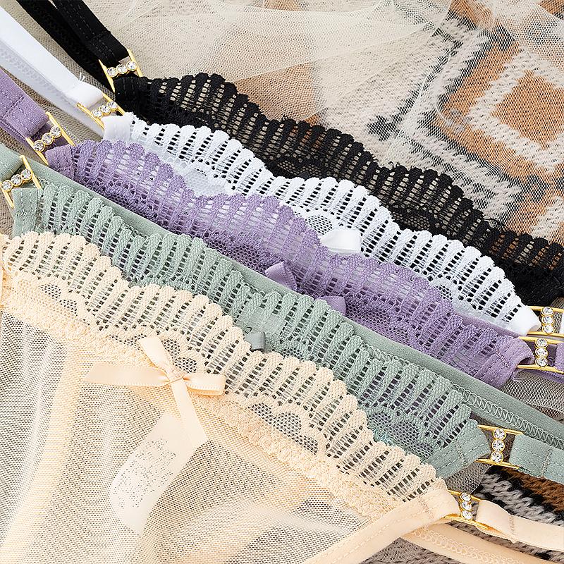 Womens Lace Thong Mesh Bow G-String Low Waist Thin Belt Panties Underwear T-back
