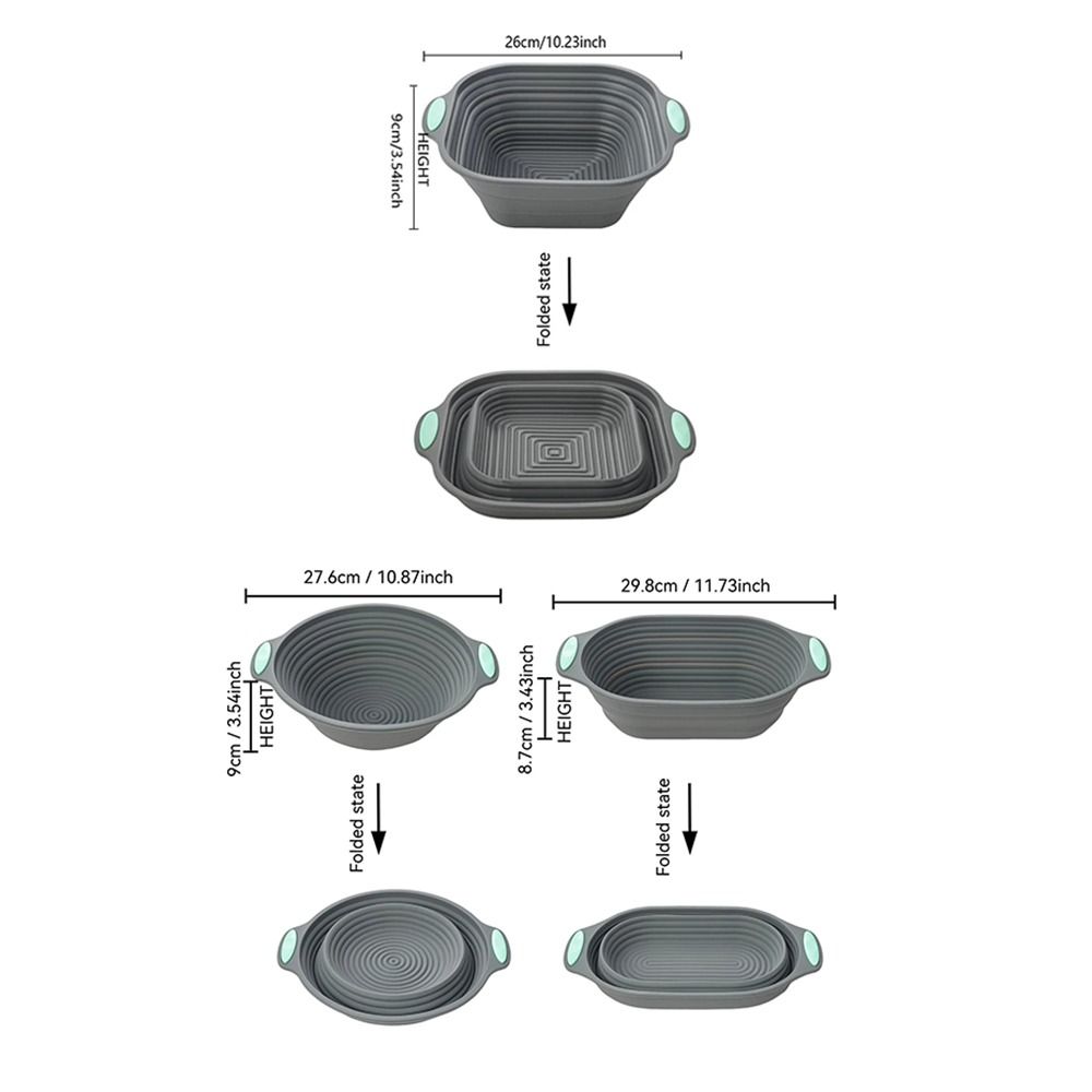 Food Grade Silicone Dough Fermentation Bowl Foldable Fermentation Container  Baking Tray