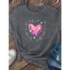 Women's "Shining Heart" Printed Short-sleeved T-shirt, for Unique and Fashionable Outfits. Made of Soft and Fiber with Moderate Elasticity,
