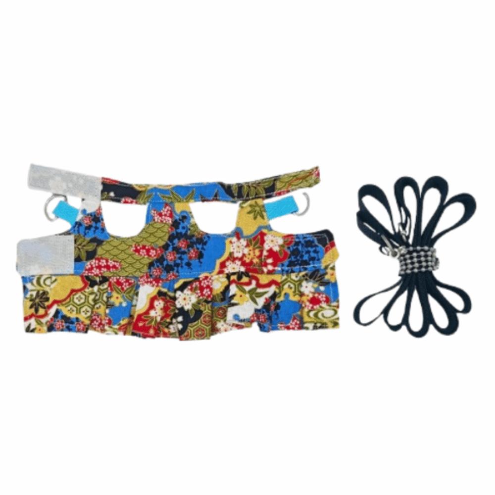 

Multicolor Ferret Harness and Leash Set Floral Pattern Pet Walking Harness Chinchilla S жёлтый