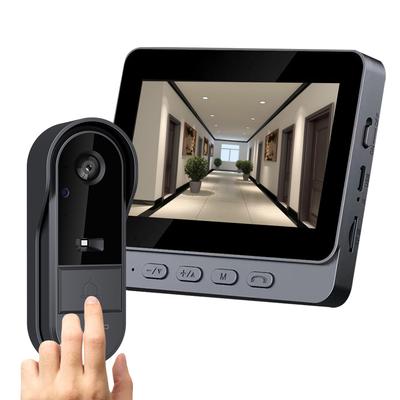 2.4G WiFi Smart Door Bell 4.3 Inch IPS Screen Video Intercom Door Camera Home Door Eye Camera for Home Office Apartment