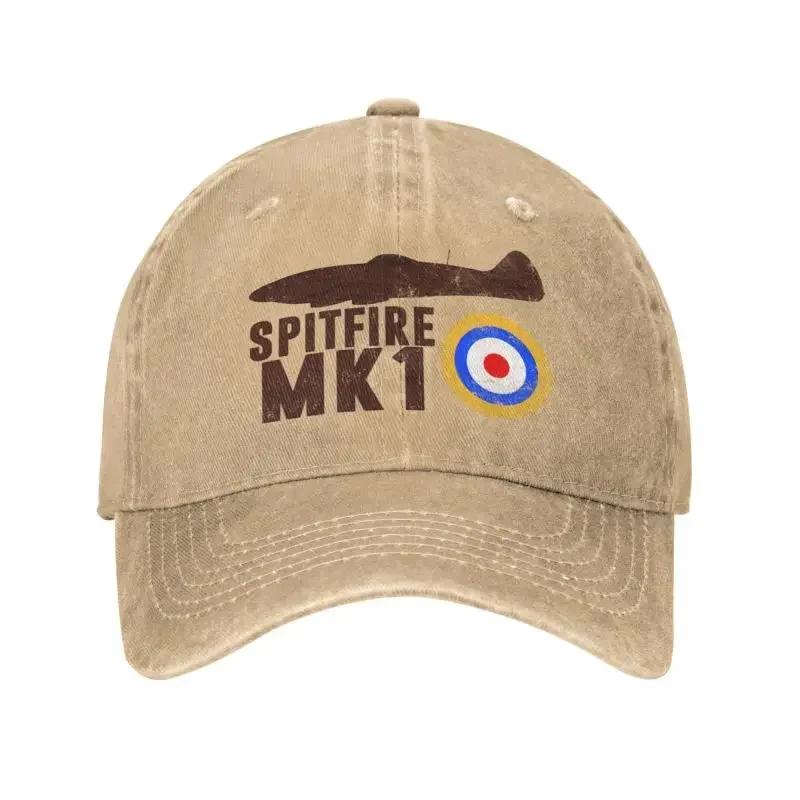 Unisex Cotton Vintage Spitfire UK 1 RAF British WWII Baseball Cap Adult Supermarine Fighter Adjustable Dad Hat Sun Protection