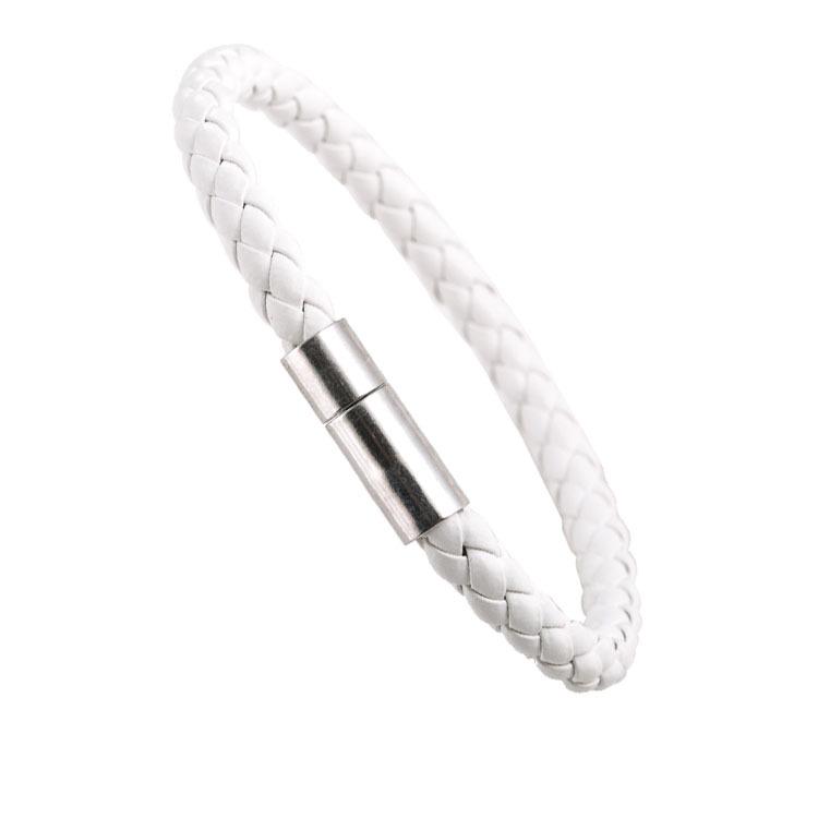 

Чоловічий ретро браслет зі шкіряного шнура PU із застібкою-стопором білий