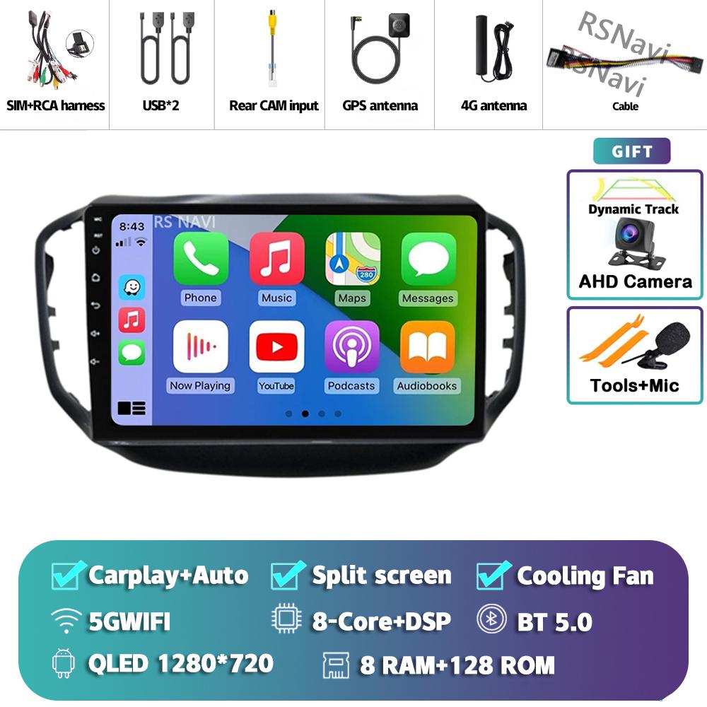 Android 14 Carplay Auto For Chery Tiggo 5 2014 - 2018 Car Radio Player Multimedia Stereo AI Voice 360 Camera Navigation Video BT