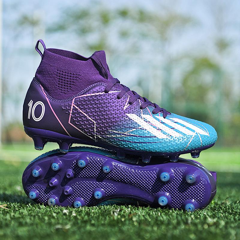 Unisex High-Top Soccer Shoes with AG Long Studs & TF Turf Studs for Adults & Youth - Ideal for Professional Training & Matches 37