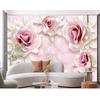 3d Mural Fresh Embossed Pink Roses Wallpaper Living Room Bedroom Wall Murals Home Decor