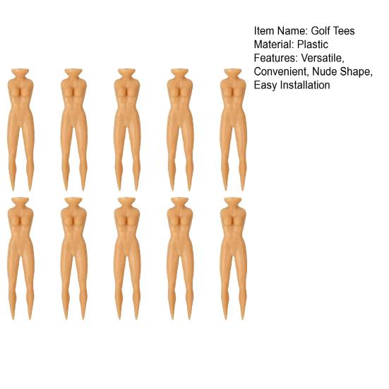10Pcs Golf Tees Nude Shape Golf Spikes Multi-Function Easy Installation Golf Plastic Tees Golf Accessories