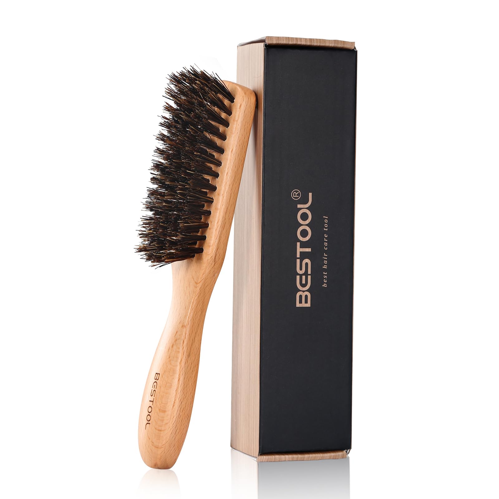 

BESTOOL Hair Natural Pig Bristle Wooden Paddle Brush for and Premium Hair Care Comb for Shiny and Improved Hair Quality Brush, 100% Comb, Men, Women,