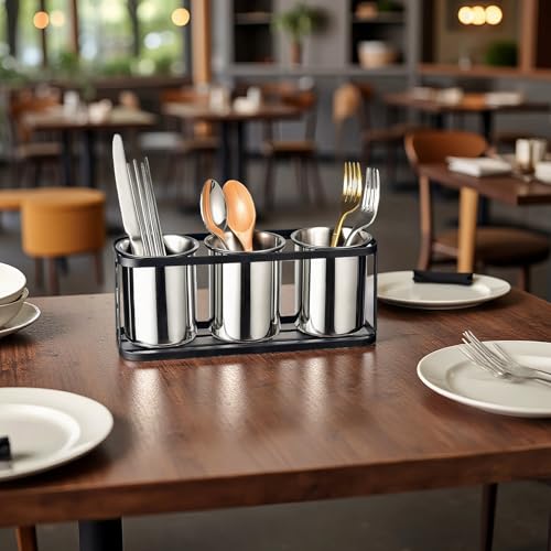 IMEEA Chopstick Holder, Cutlery Stand, Cutlery Holder, Stainless Steel Cutlery Case Set, Black, Storage