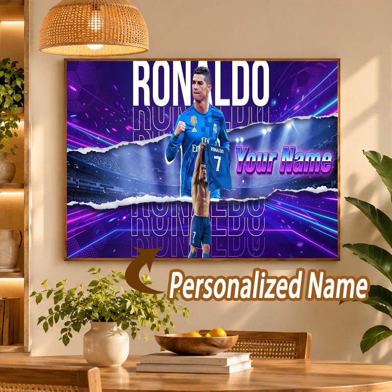 Custom Name Cristiano Ronaldo 5D Diamond Painting Personalized Full Drill Diamond Art Kit Gift
