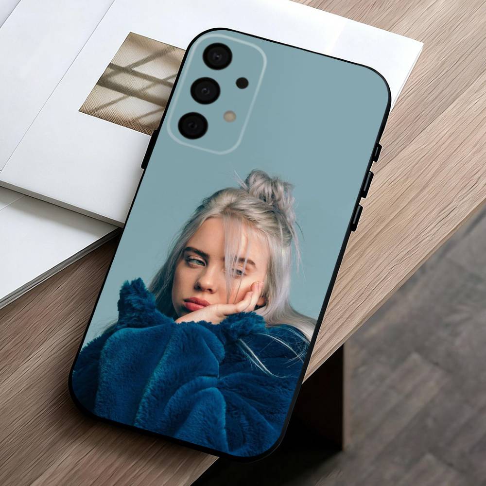 Singer B-Billie E-Eilish-H Phone Case For Samsung Galaxy A73,A72,A71,A70,A53,A52,A51,Soft Silicone Black Cover