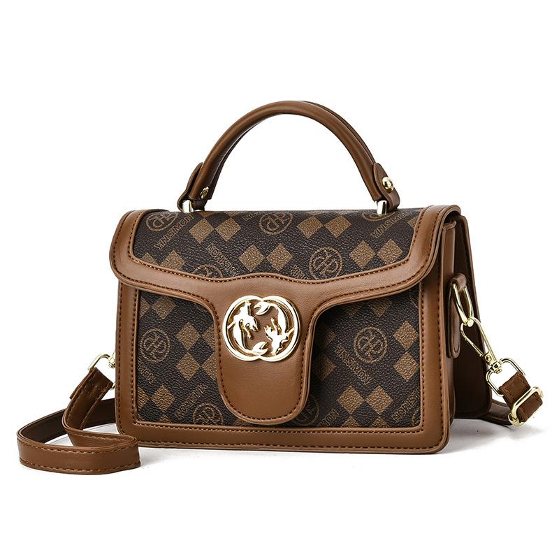 Bag messenger bag women's 2025 new retro flower portable shoulder bag fashionable versatile women's small square bag women's bag