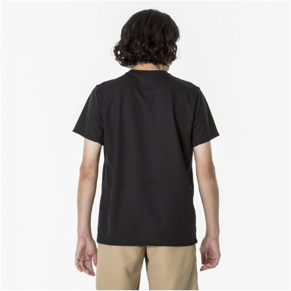 Mizuno Training Wear Short Sleeve with Big Size L T-Shirt Logo, Moisture-Wicking, Quick-Drying, Black, (32MAA155)