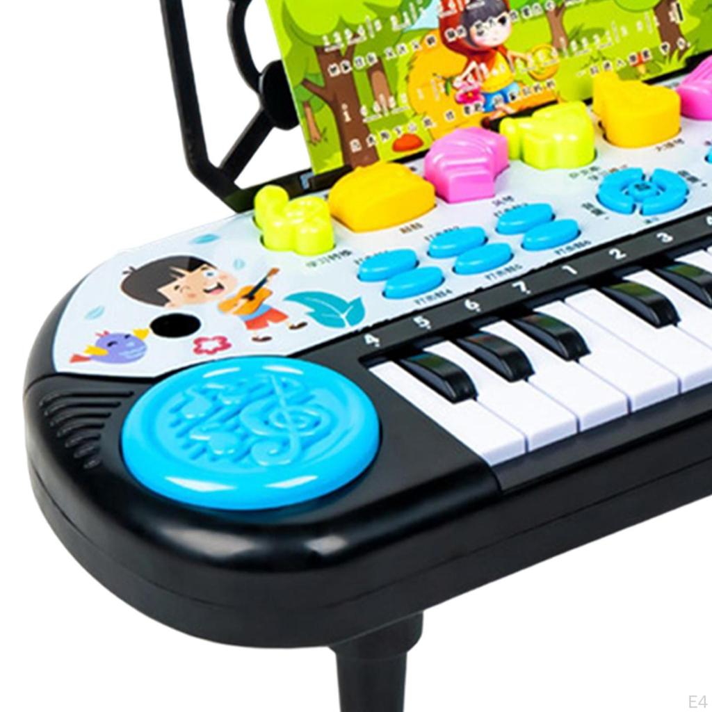 24 Keys Electronic Pianos Musical Learning Educational Toy with Piano Sheet Portable